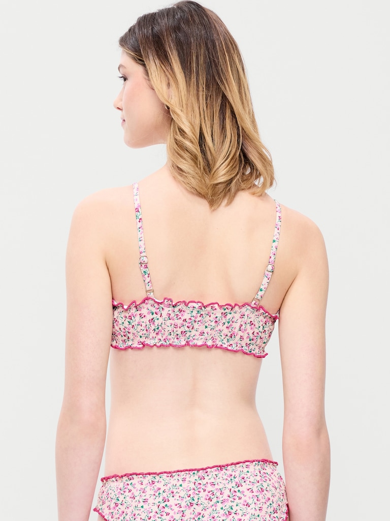 Scoop-Neck Ruffle Swim Top