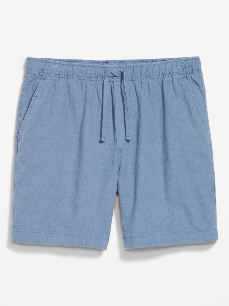 Linen-Blend Jogger Shorts -- 7-inch inseam