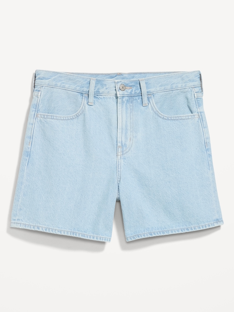 High-Waisted Wow Baggy Jean Shorts -- 5-inch inseam
