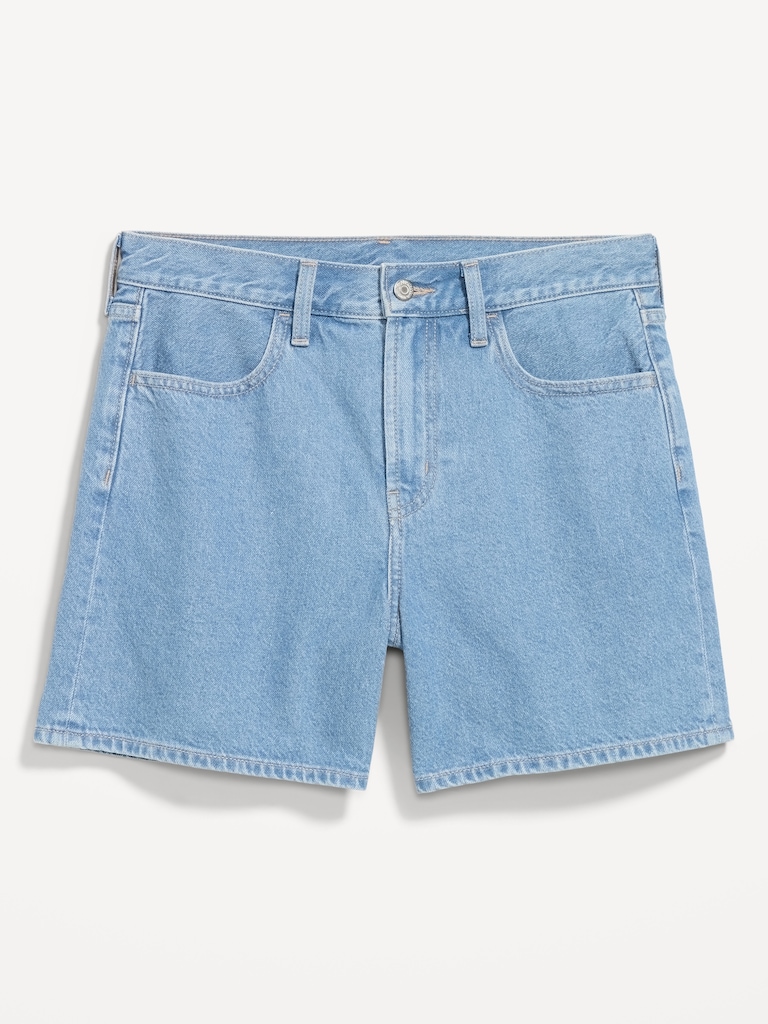 High-Waisted Wow Baggy Jean Shorts -- 5-inch inseam