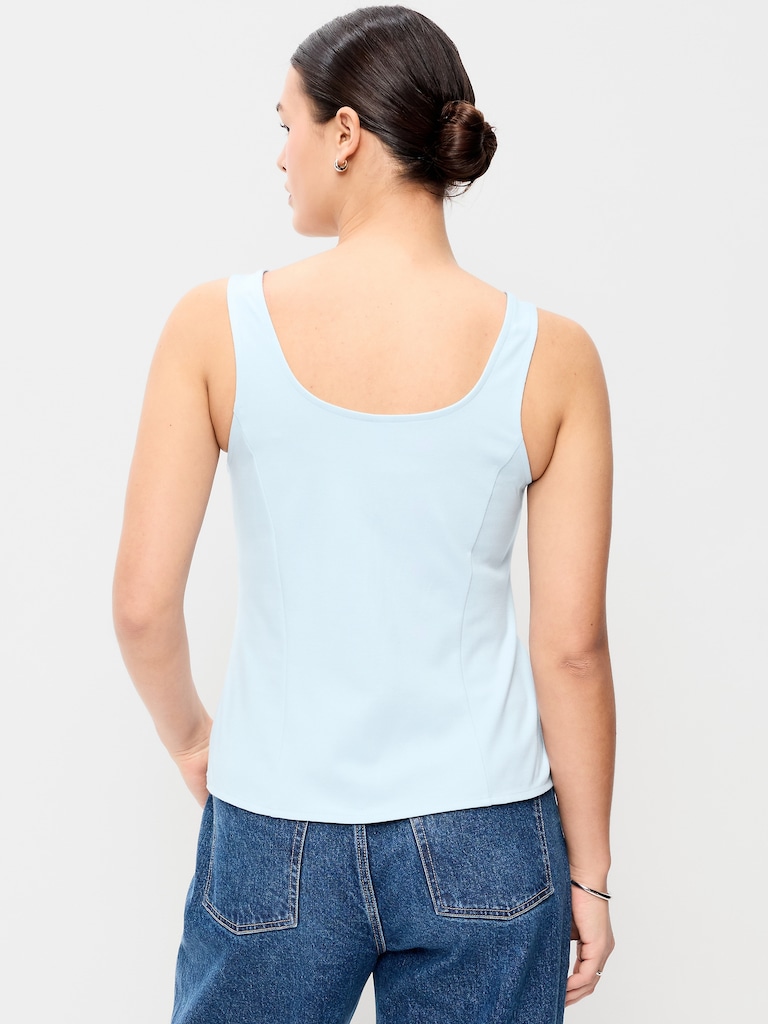 Sleeveless Button-Down Top