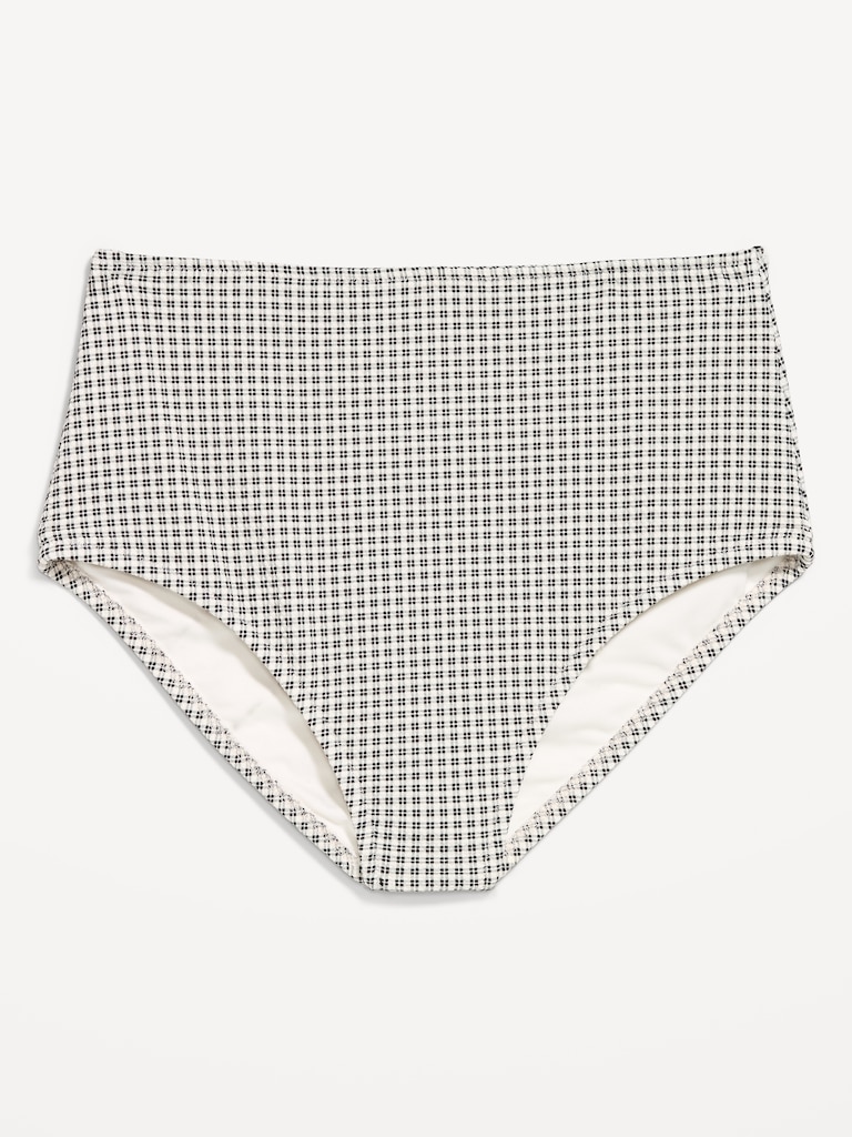 High-Waisted Pique Bikini Swim Bottoms