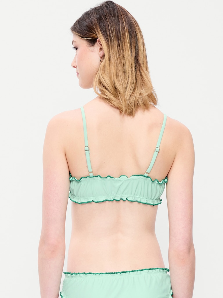 Scoop-Neck Ruffle Swim Top
