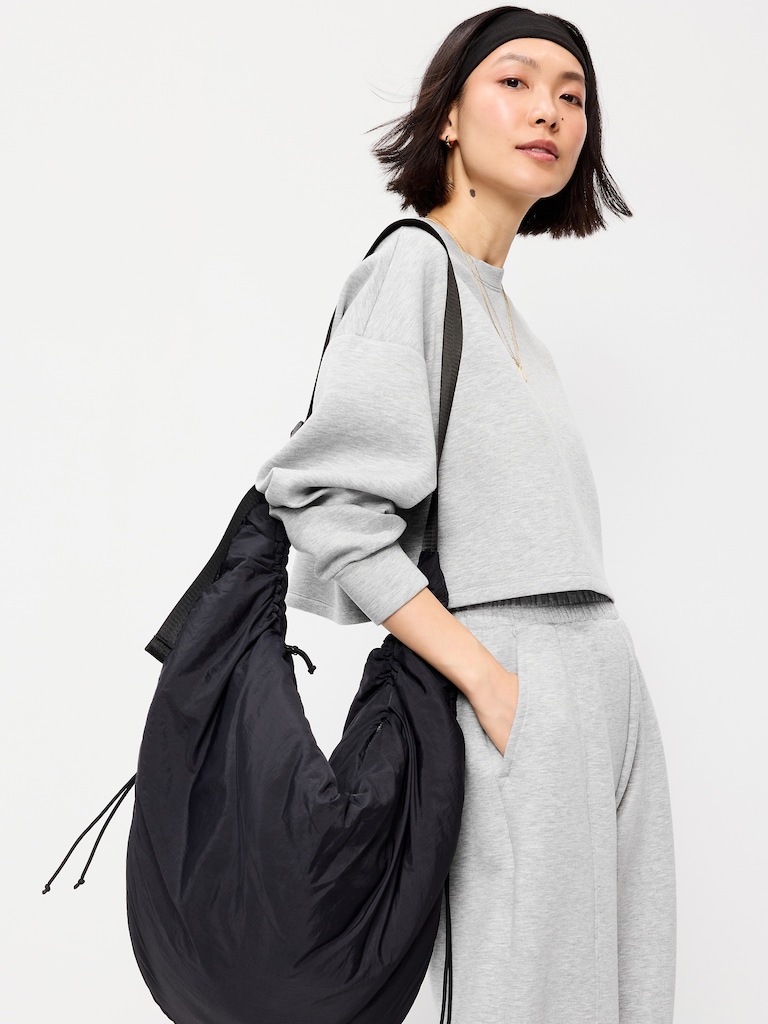 Bounce Fleece Crew-Neck Cropped Top