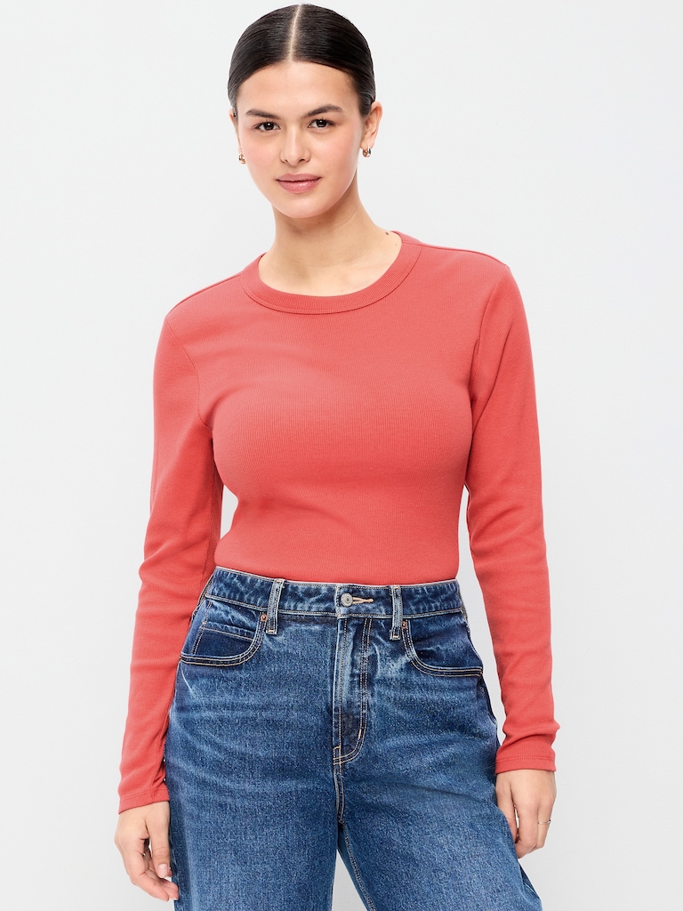 Snug Long-Sleeve Crew-Neck T-Shirt