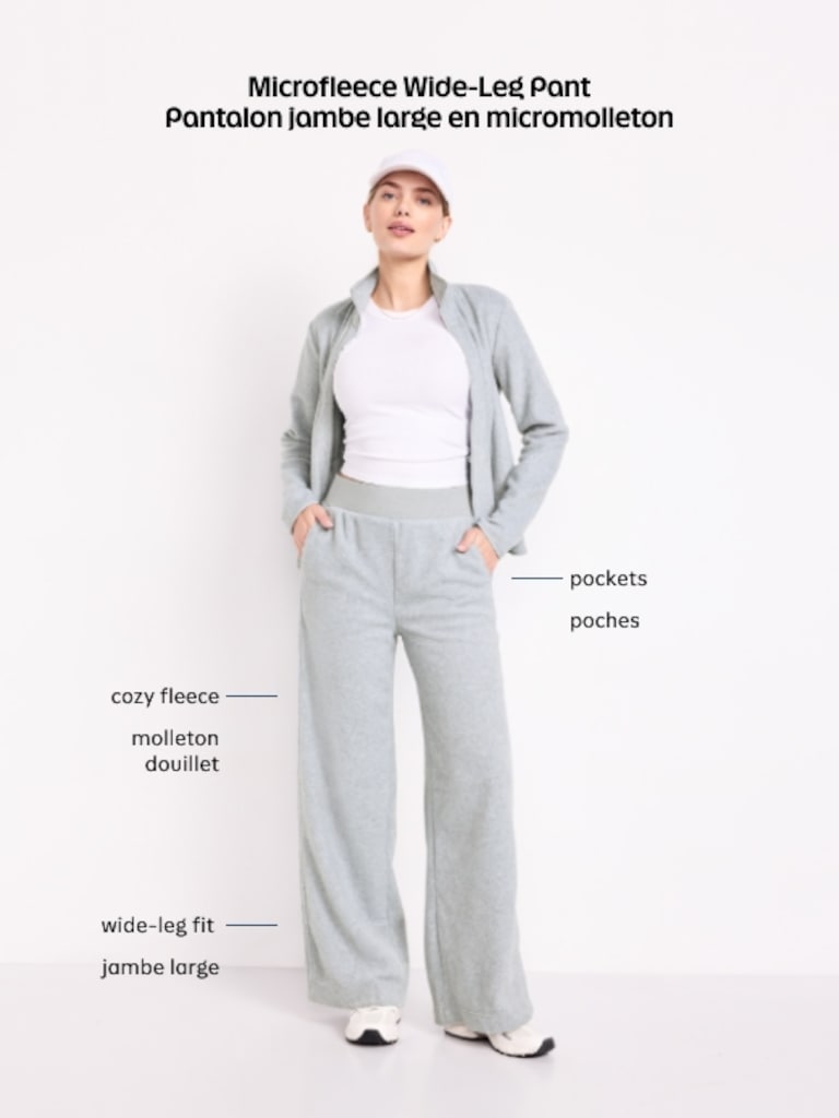 Extra High-Waisted Microfleece Wide-Leg Sweatpants
