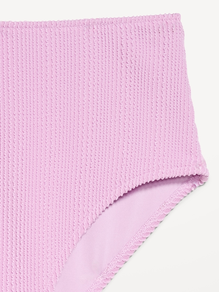 High-Waisted Ribbed Bikini Swim Bottoms