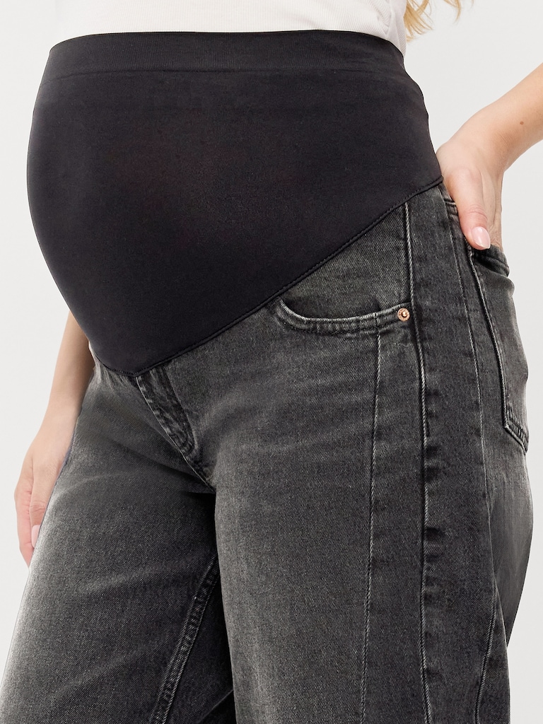 Maternity Full-Panel Barrel Ankle Jeans