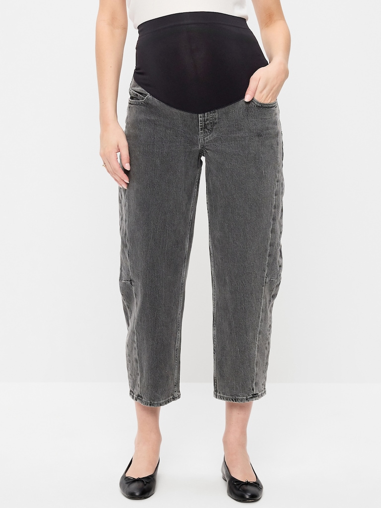 Maternity Full-Panel Barrel Ankle Jeans