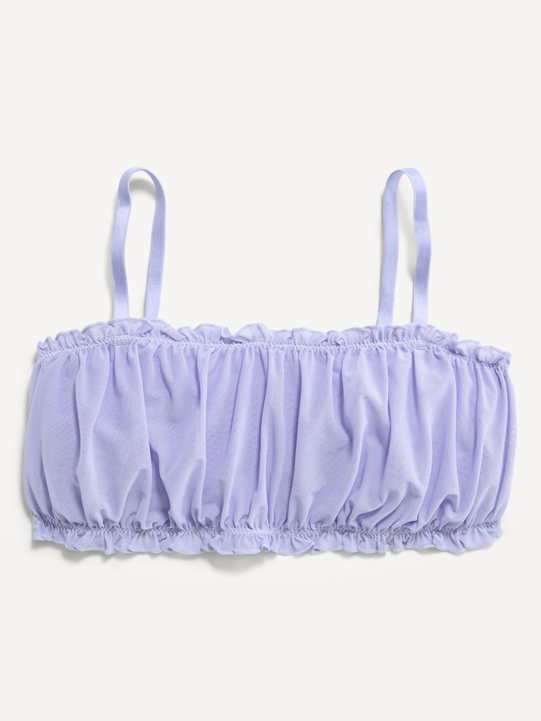 Ruffle-Edge Mesh Bralette