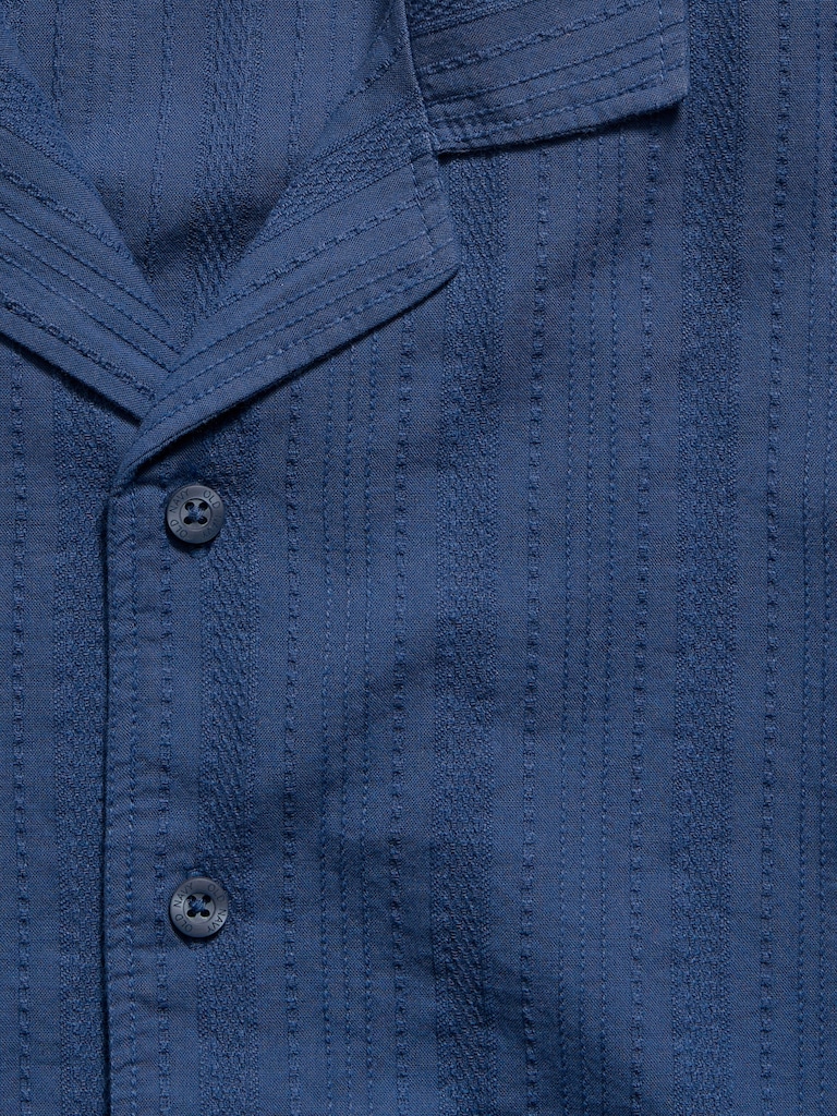 Short-Sleeve Embroidered Eyelet Shirt for Boys