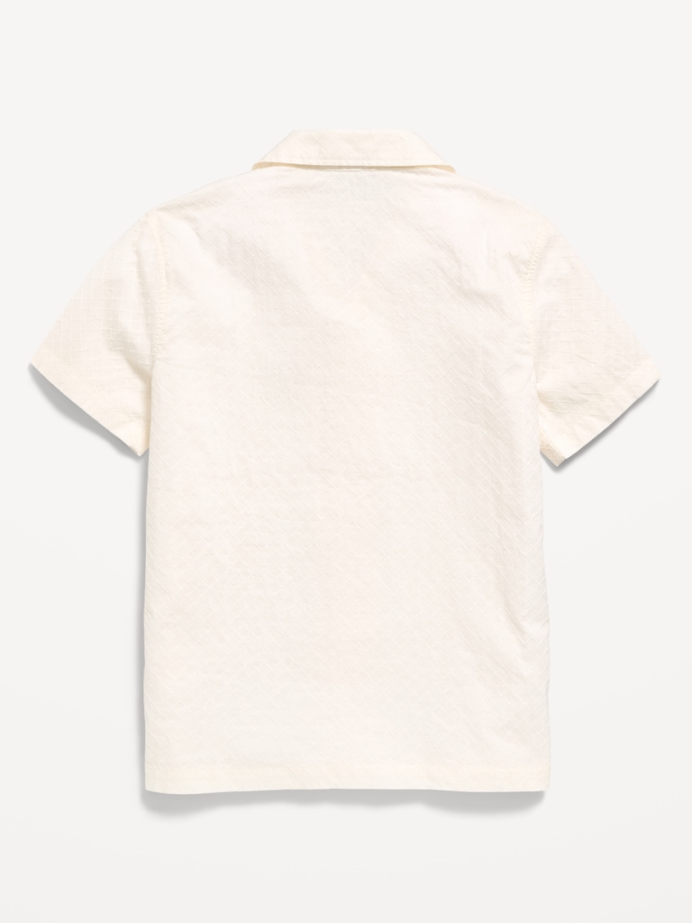 Short-Sleeve Embroidered Eyelet Shirt for Boys