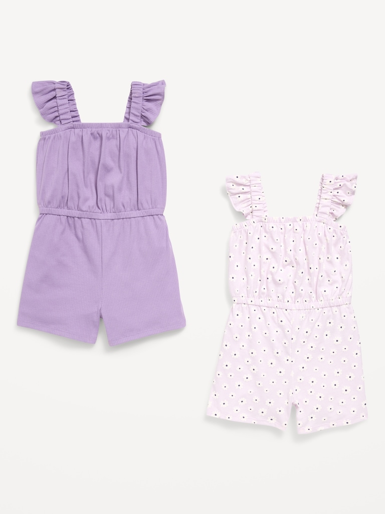 Sleeveless Romper 2-Pack for Toddler Girls