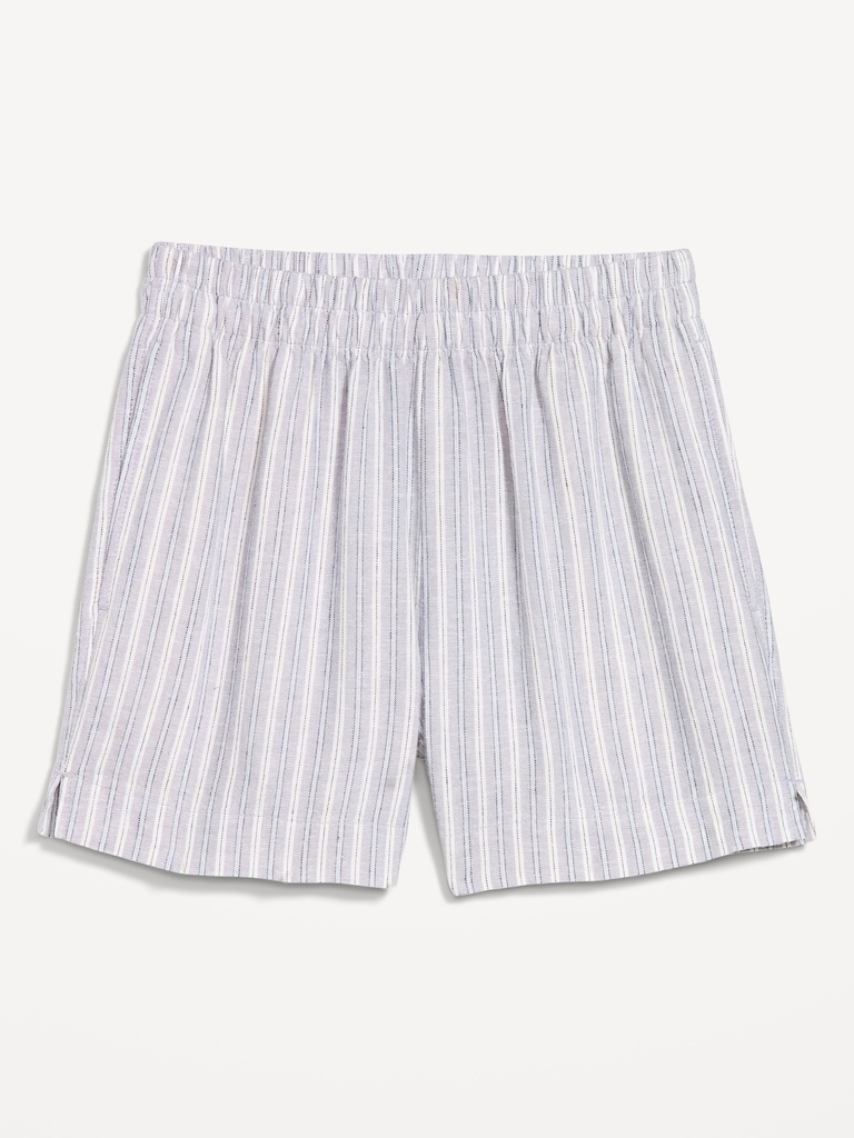 High-Waisted Linen-Blend Shorts -- 3.5-inch inseam
