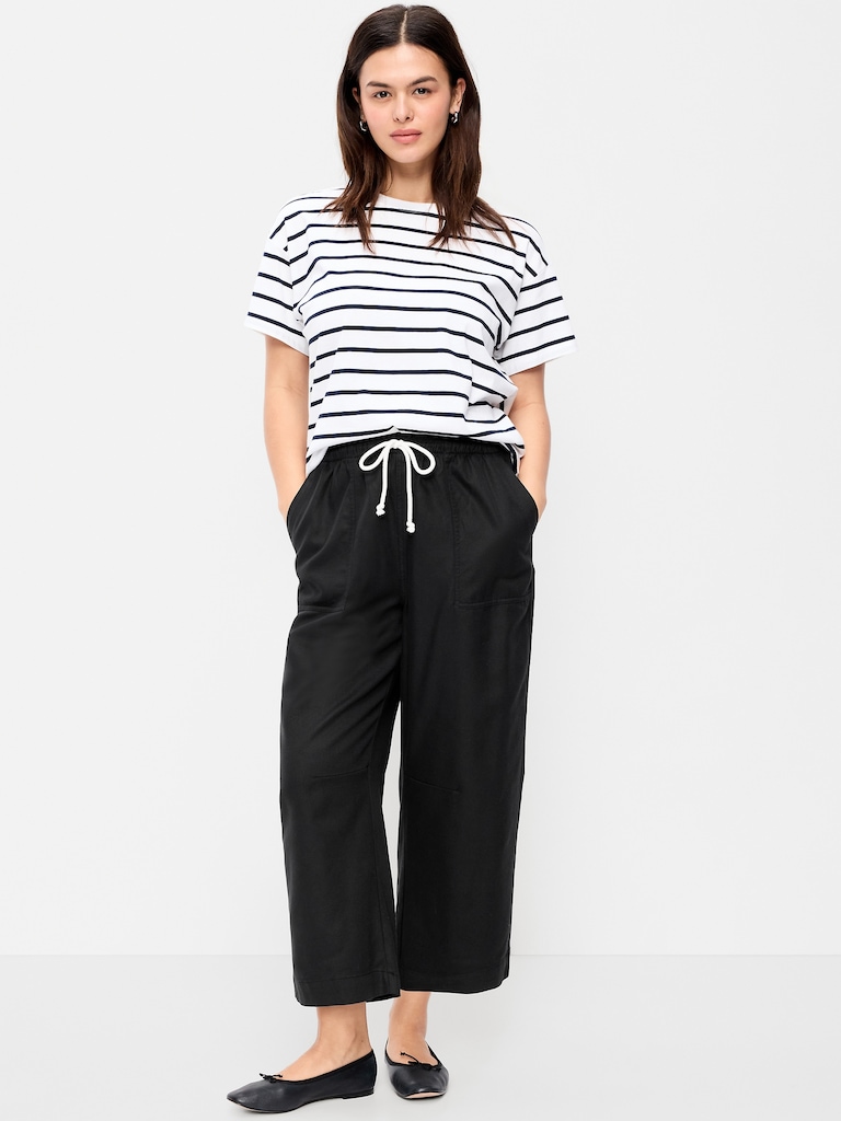 High-Waisted Utility Ankle Pants