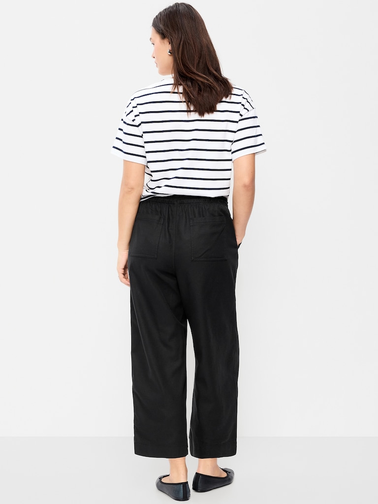 High-Waisted Utility Ankle Pants