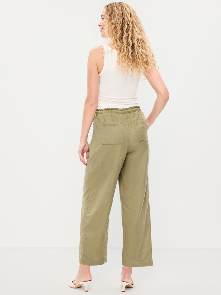 High-Waisted Utility Ankle Pants