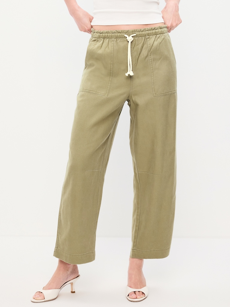 High-Waisted Utility Ankle Pants