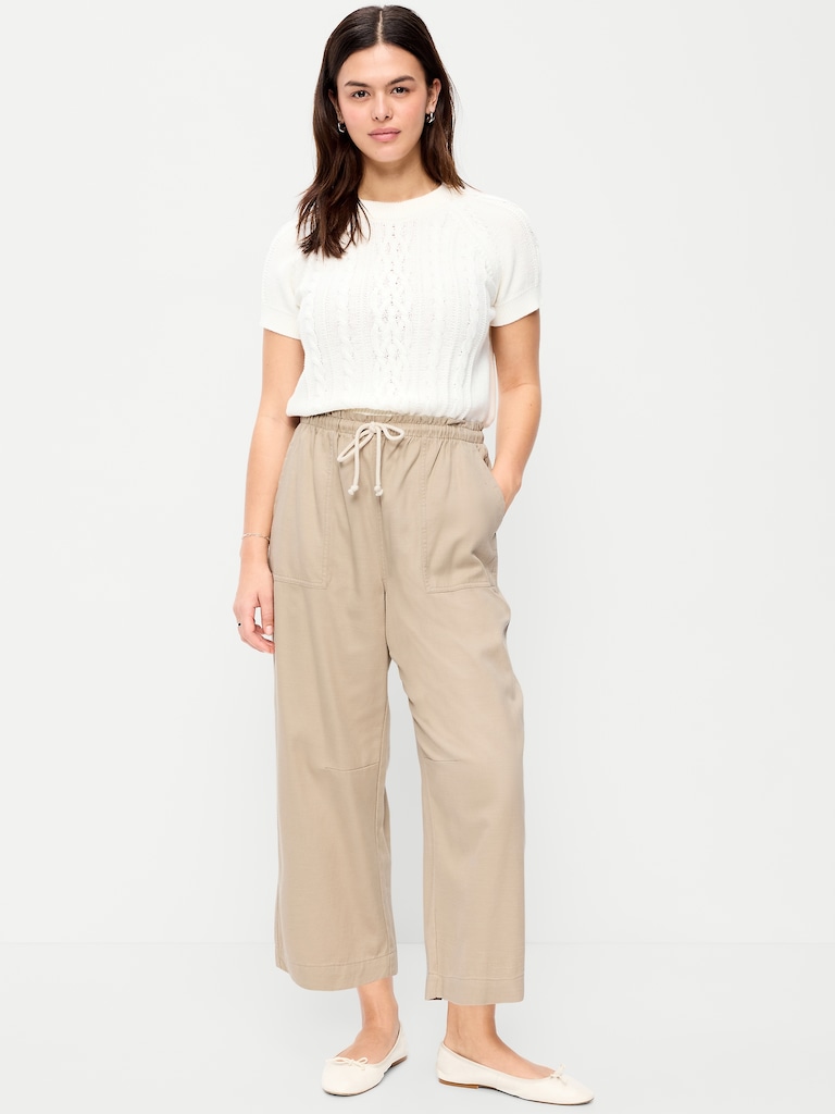 High-Waisted Utility Ankle Pants