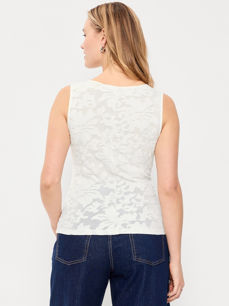 Jacquard Side-Drape Top