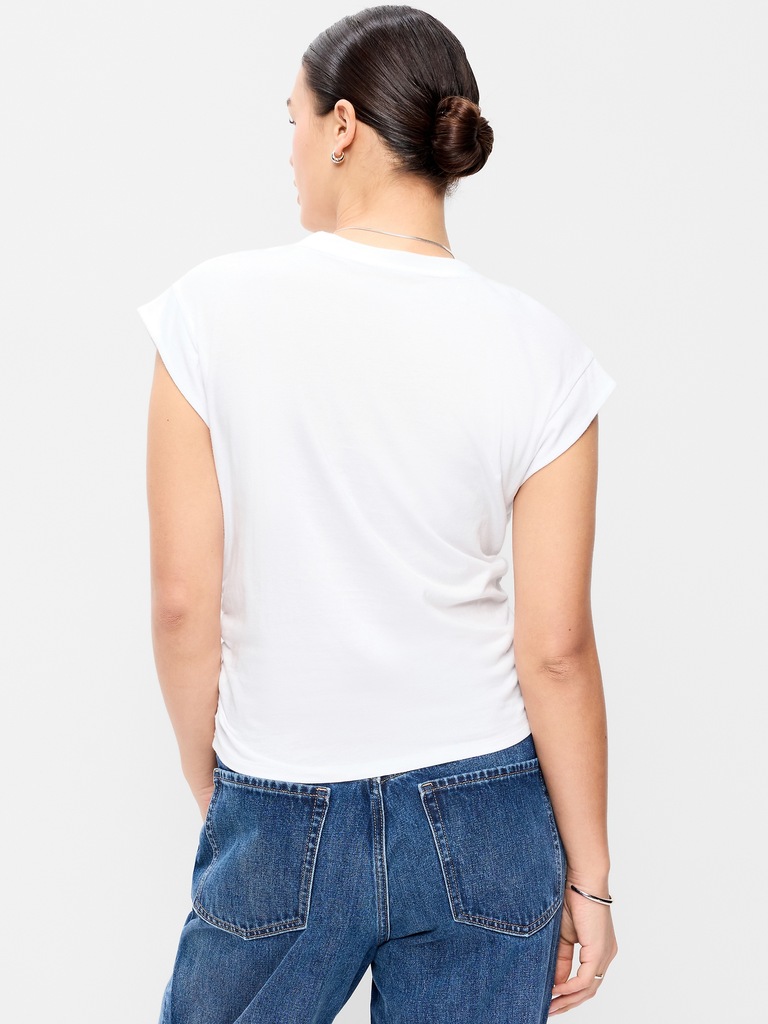 Cap-Sleeve Side-Cinch Top