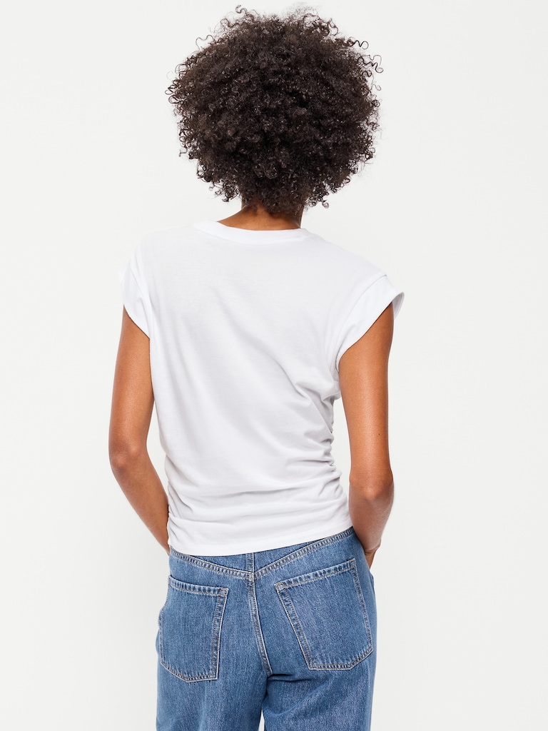 Cap-Sleeve Side-Cinch Top