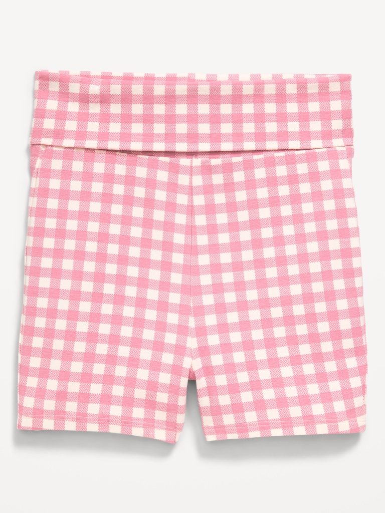 Foldover Jersey Biker Shorts for Girls