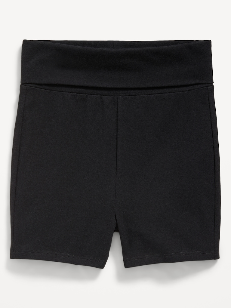 Foldover Jersey Biker Shorts for Girls