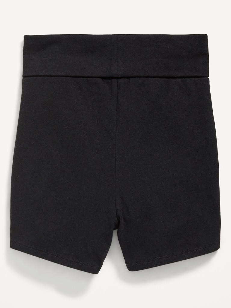 Foldover Jersey Biker Shorts for Girls