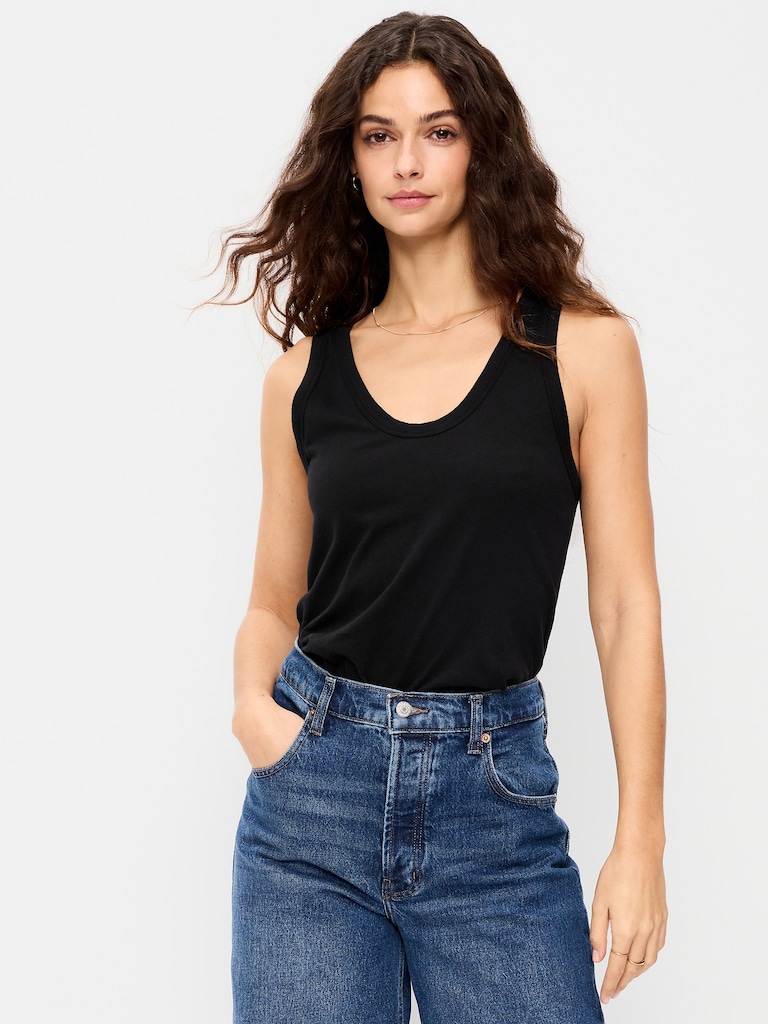 Relaxed Scoop-Neck Tank Top