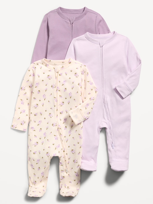 Generic 2-Way-Zip Sleep & Play Footed One-Piece 3-Pack for Baby clearance posted today