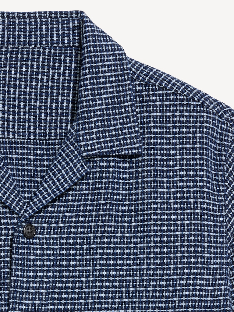 Long-Sleeve Textured Camp Shirt