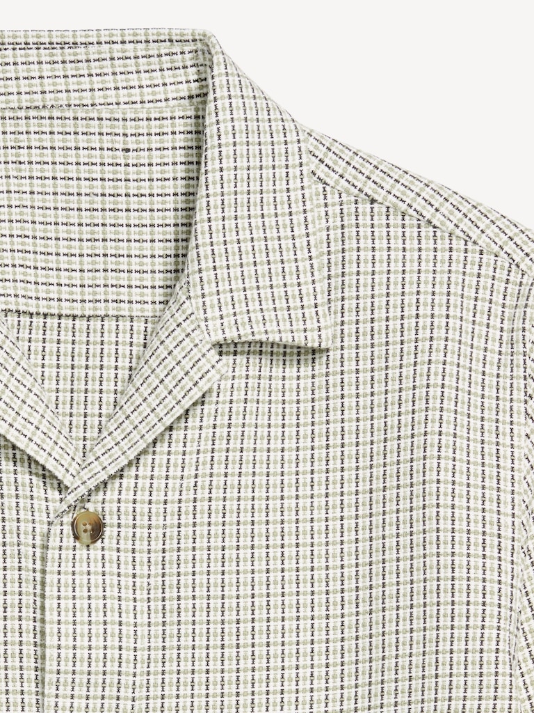 Long-Sleeve Textured Camp Shirt