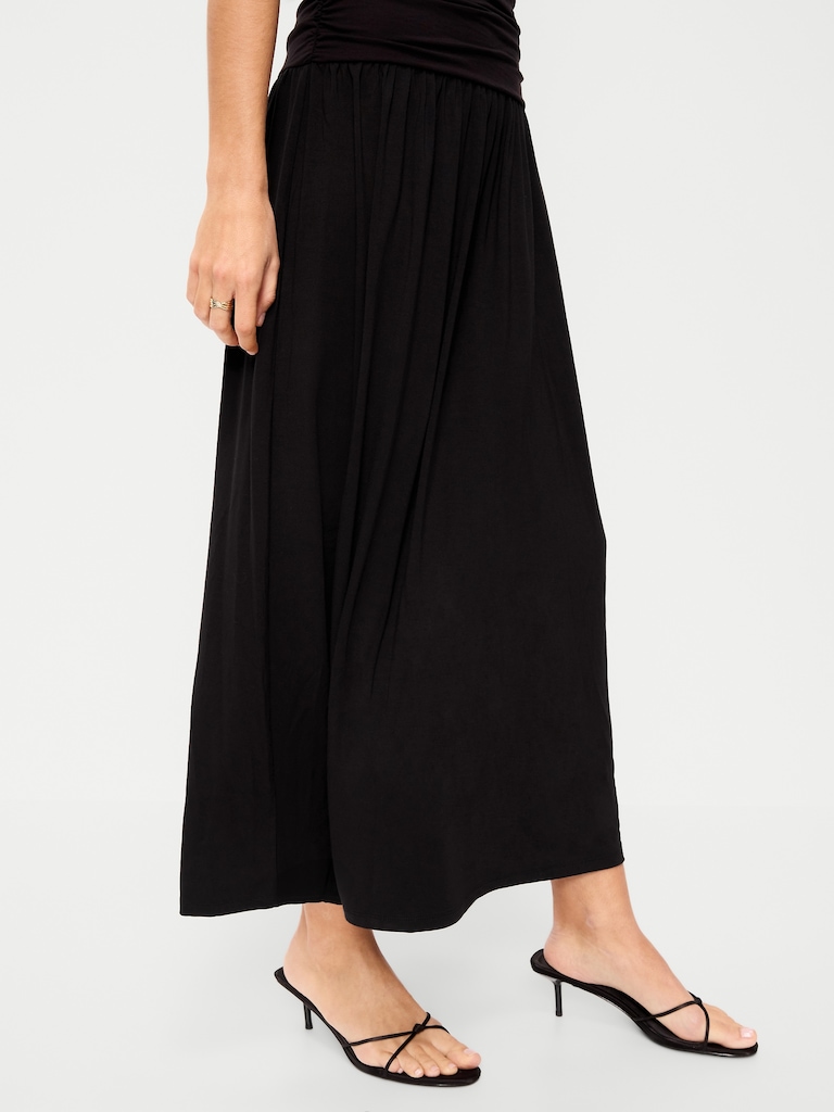 Fit & Flare Drop-Waist Maxi Dress