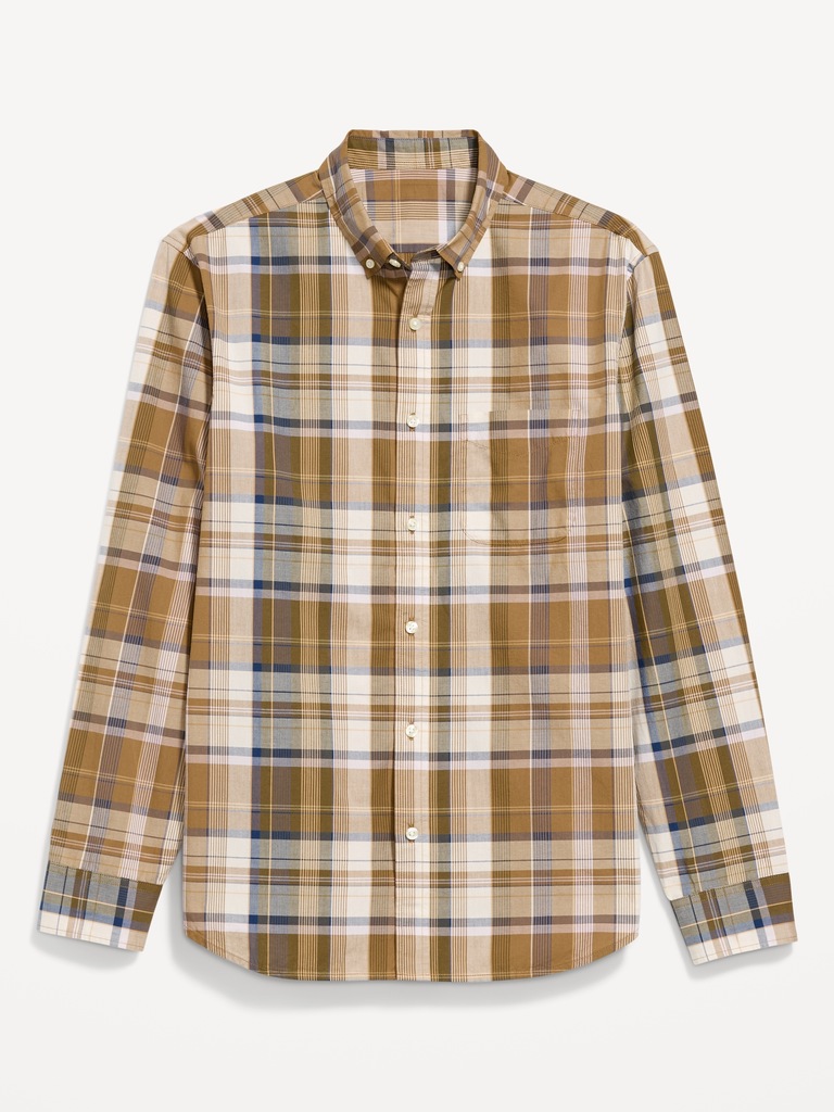 Classic Fit Everyday Plaid Poplin Shirt
