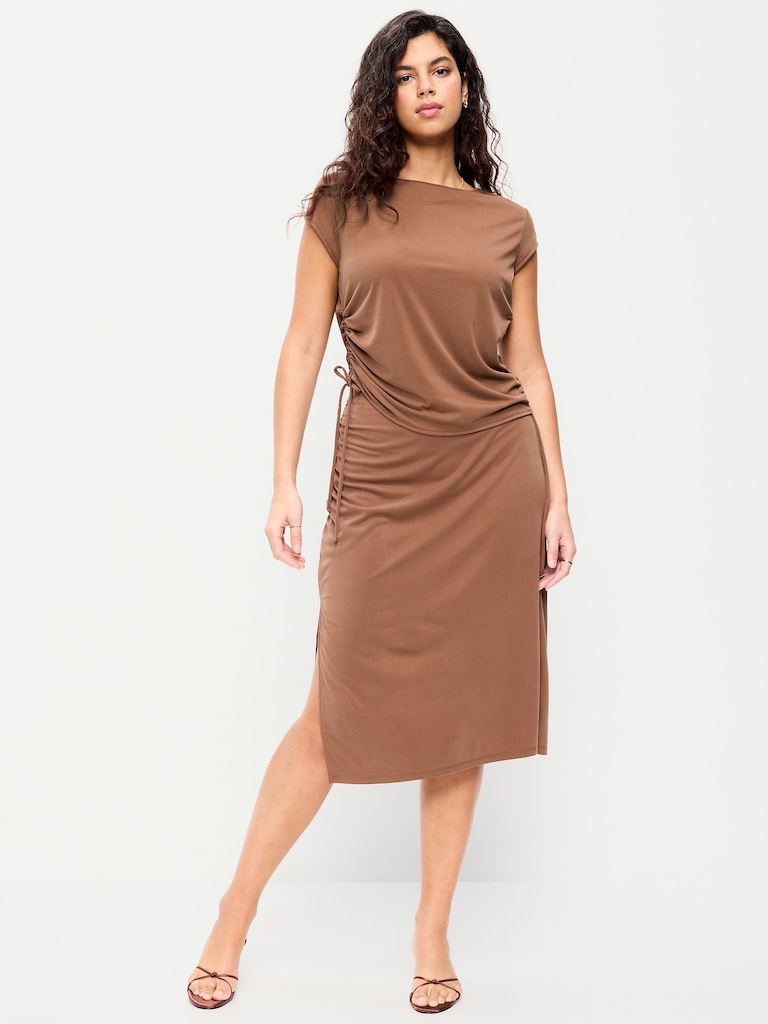 Ruched Midi Skirt