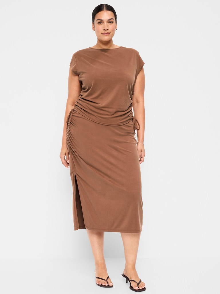 Ruched Midi Skirt