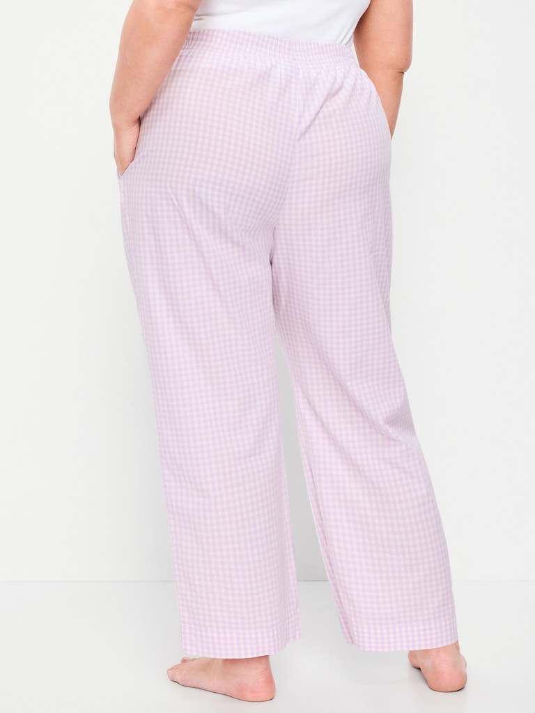 High-Waisted Poplin Pajama Pant