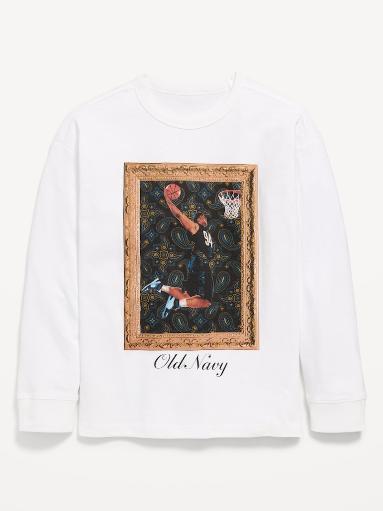 Oversized Long-Sleeve Graphic T-Shirt for Boys