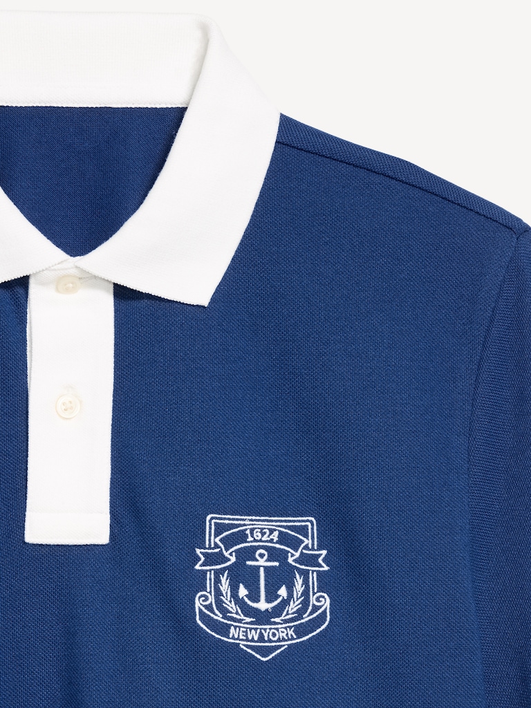 Classic Fit Pique Graphic Polo