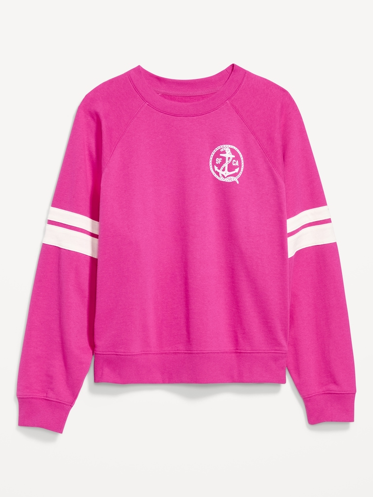 Crew-Neck Raglan Graphic Sweatshirt