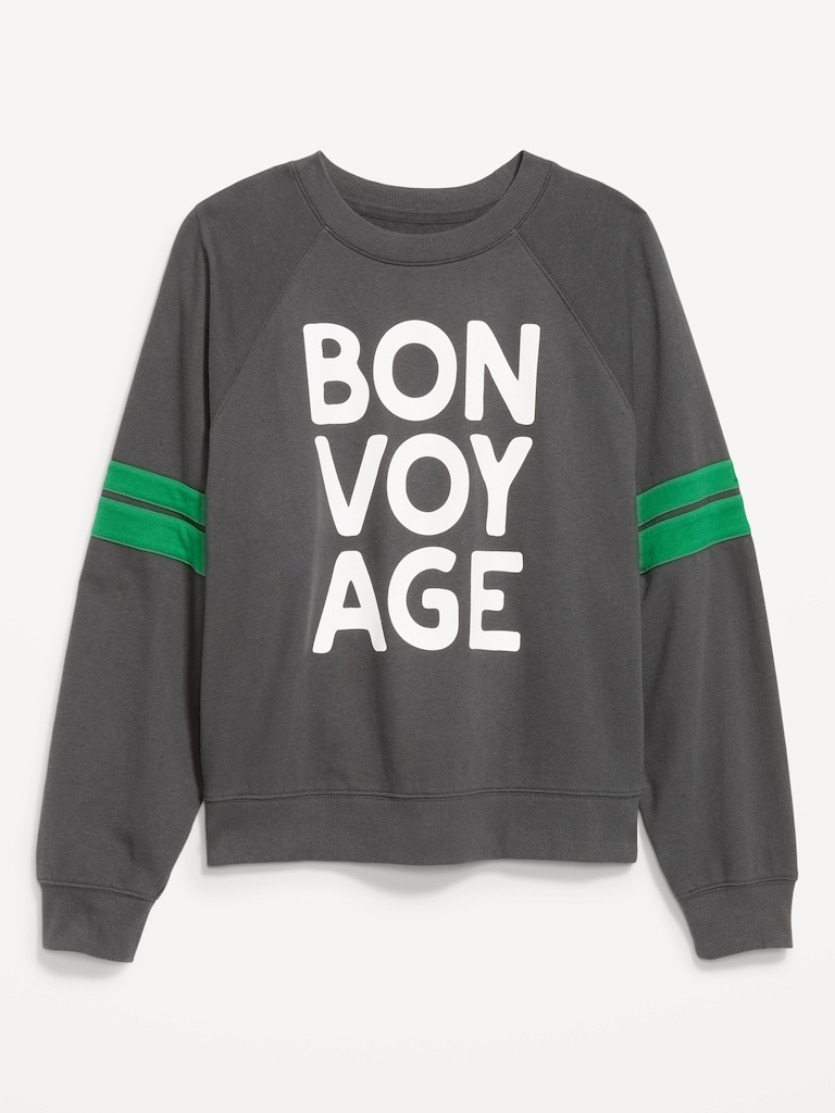Crew-Neck Raglan Graphic Sweatshirt