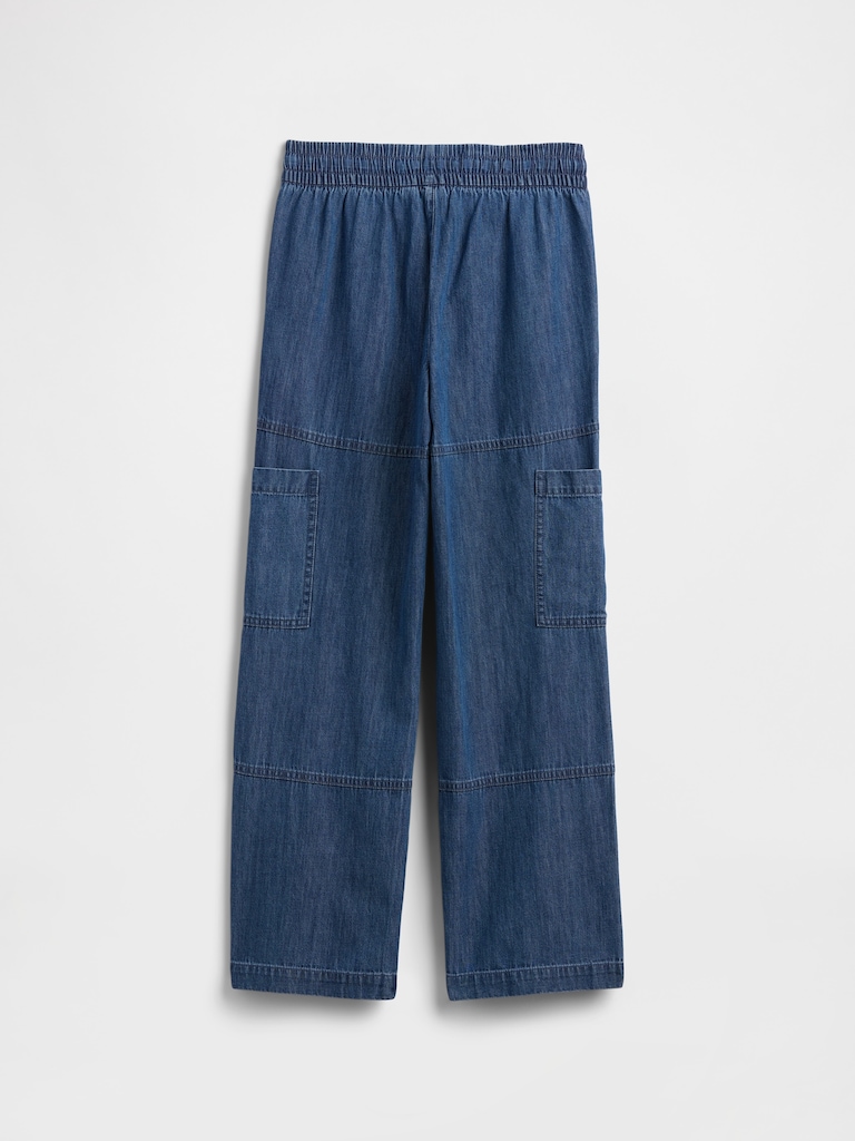 Kids Pull-On Relaxed Denim Cargo Pants