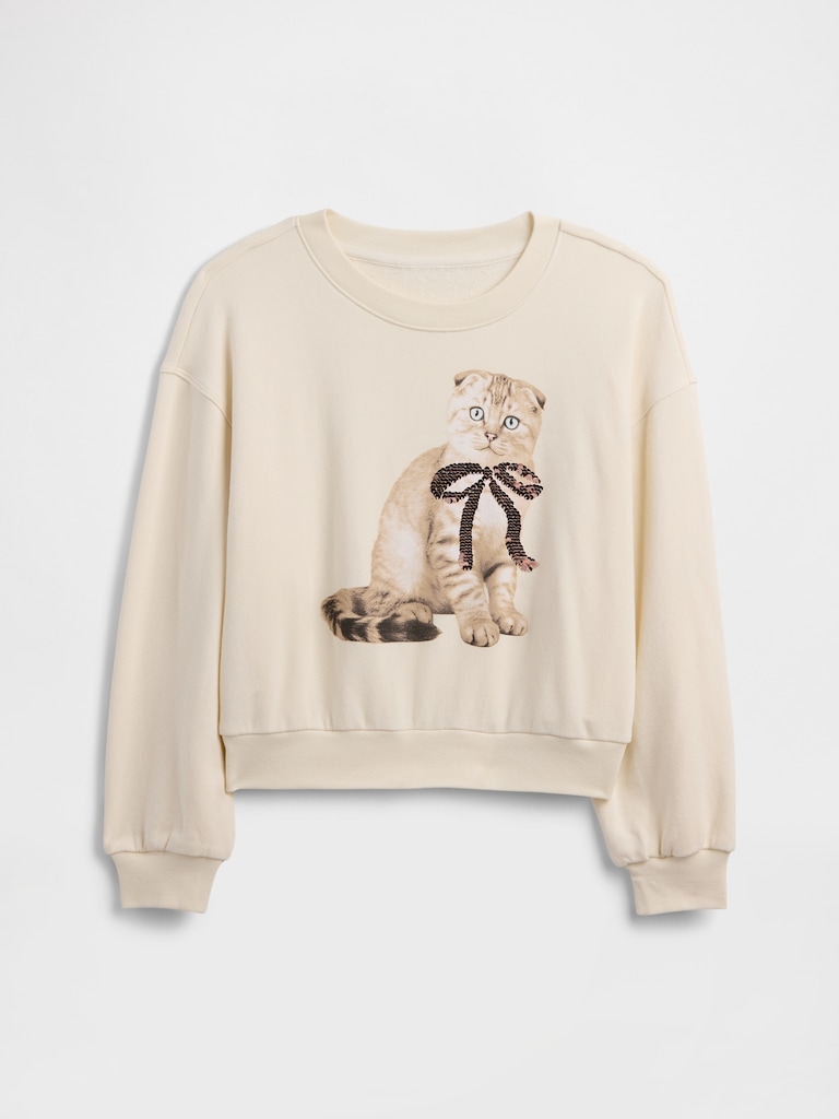 Kids Oversized Wedge Graphic Sweatshirt