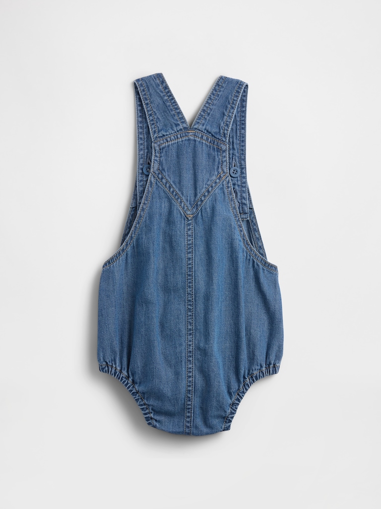 Baby Embroidered Denim Shortalls