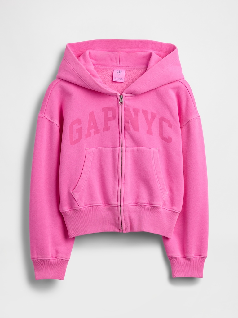 Kids VintageSoft Oversized Logo Zip Hoodie