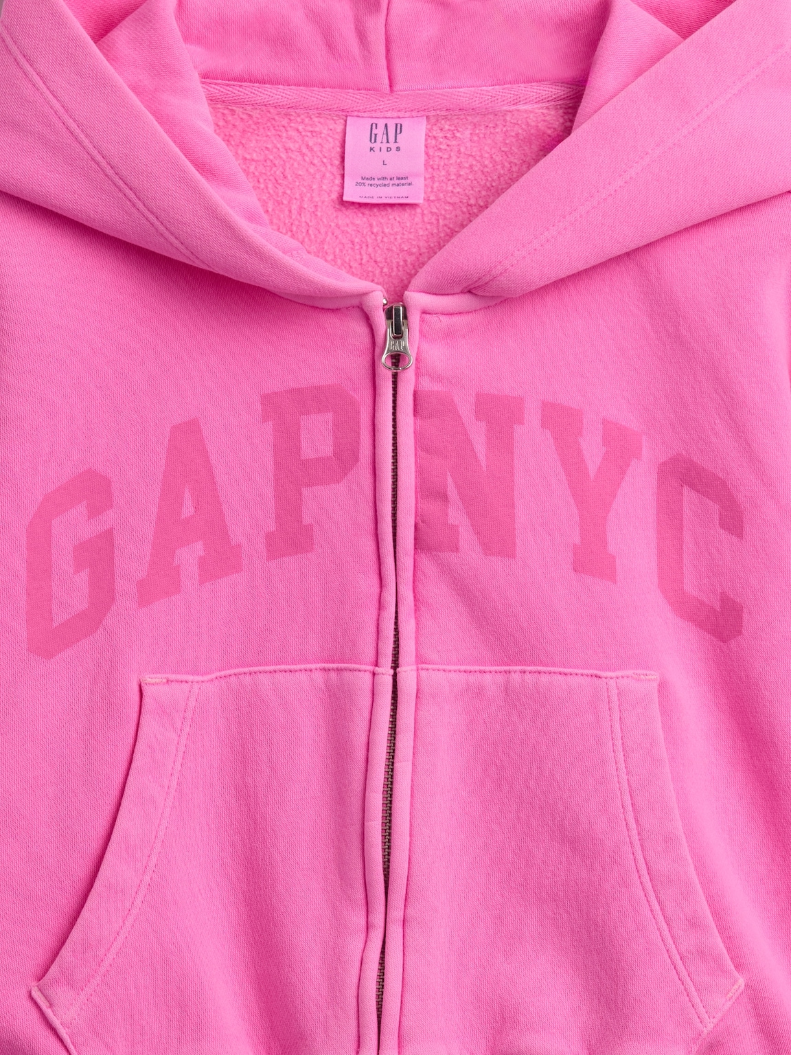 Kids VintageSoft Oversized Logo Zip Hoodie