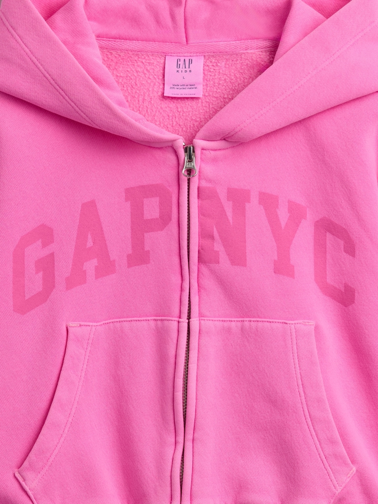 Kids VintageSoft Oversized Logo Zip Hoodie