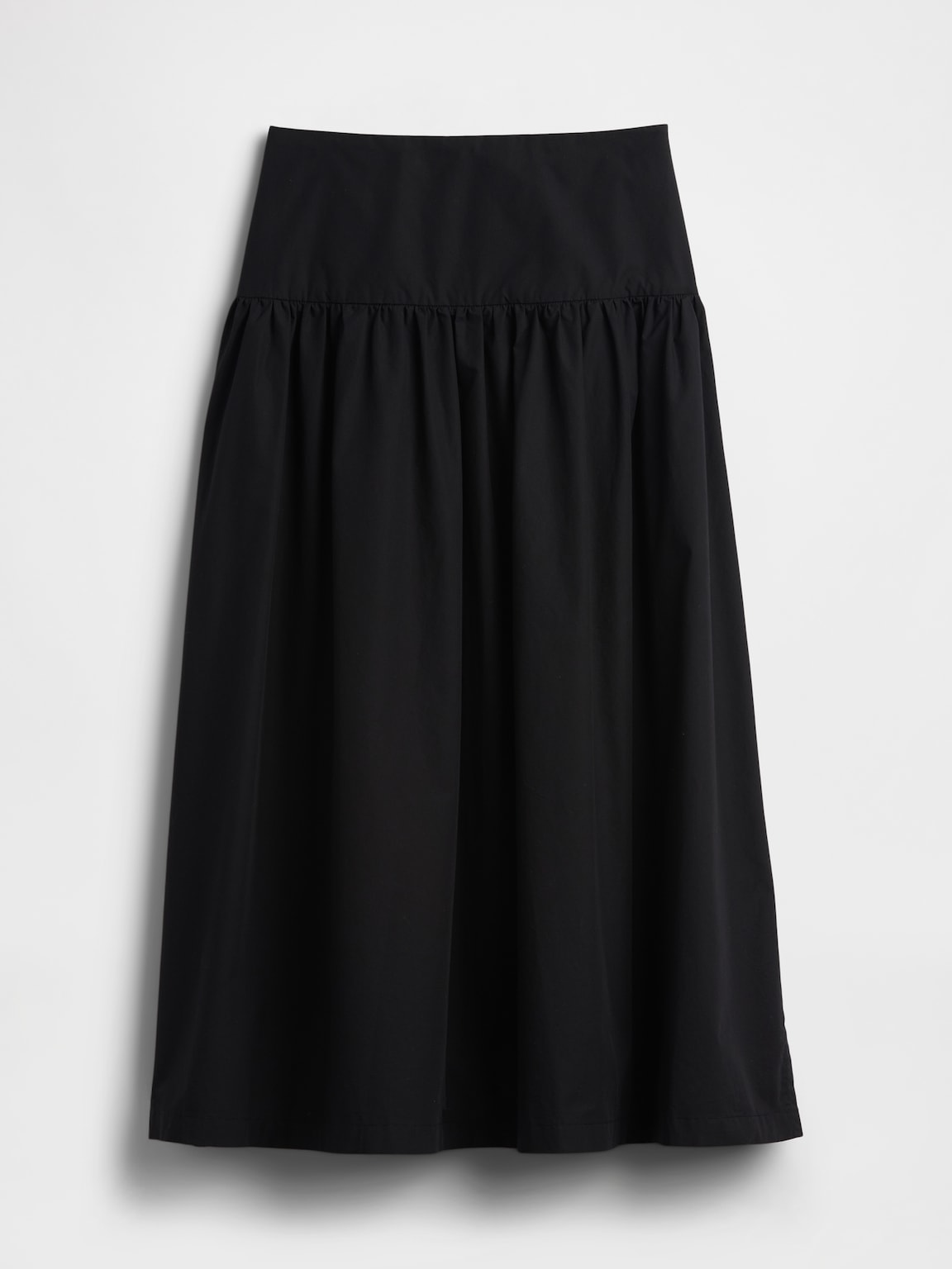 Poplin Drop-Waist Maxi Skirt