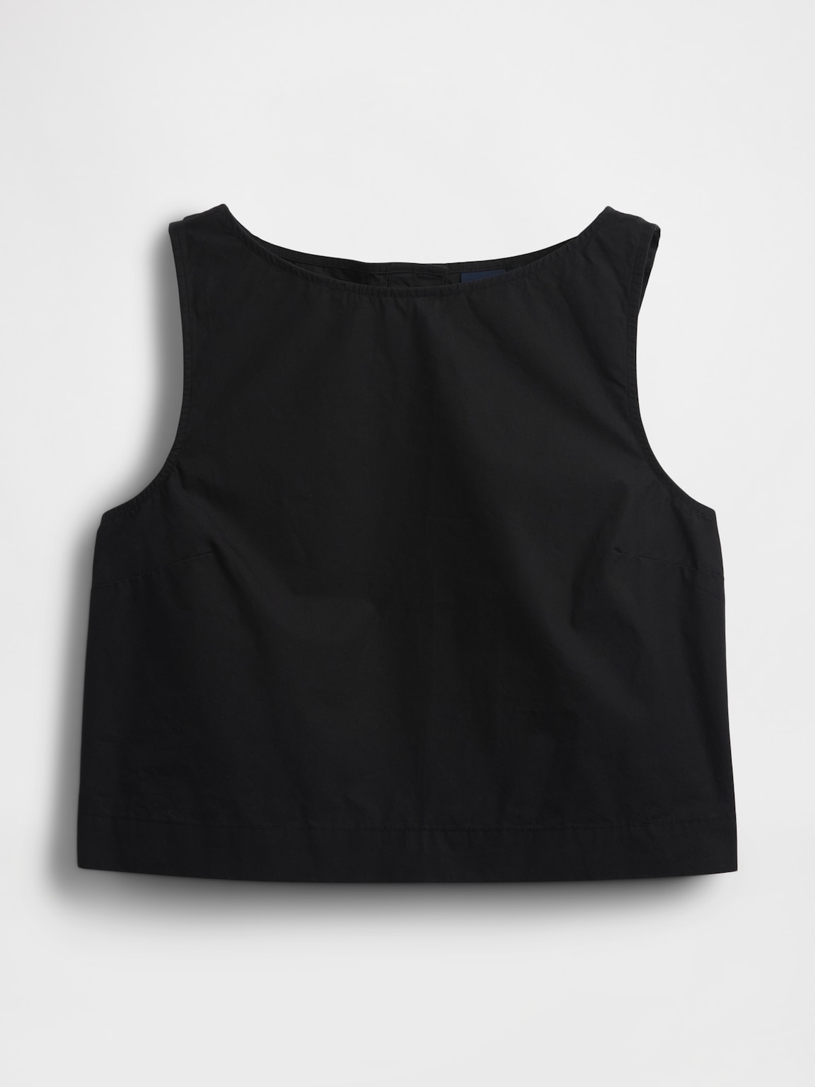 Poplin Boatneck Shell Tank Top